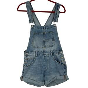 NWT We the Free People Ziggy Shortalls Womens XS Blue Denim Overalls